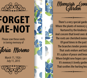 Blue Floral Memorial Forget-Me-Not Seed Packets