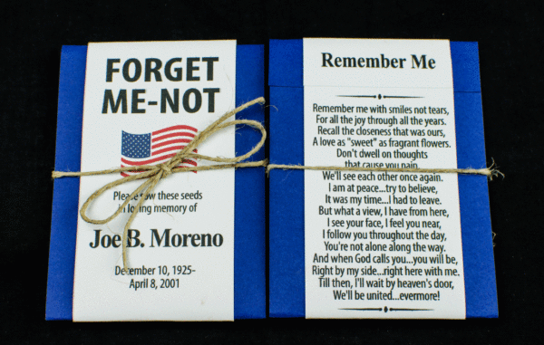 Patriotic Memorial Forget-Me-Not Seed Packets