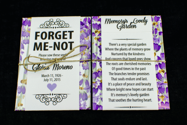 Lavender Memorial Forget-Me-Not Seed Packets