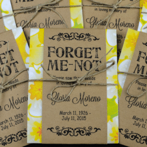 Yellow Floral Memorial Forget-Me-Not Seed Packets