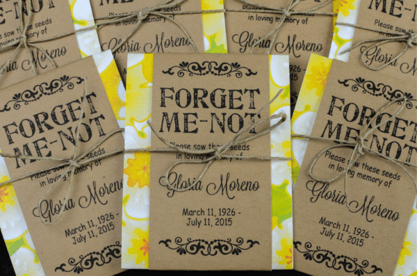 Yellow Floral Memorial Forget-Me-Not Seed Packets