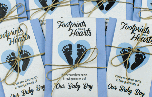 Baby Boy Infant Child Memorial Seed Packets – Tiny Footprints