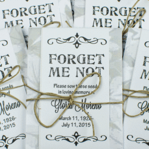 Gray & White Memorial Forget-Me-Not Seed Packets