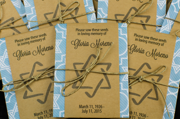 Jewish Memorial Seed Packets with Star of David
