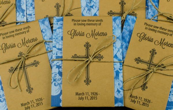 Religious Memorial Seed Packets with Cross