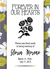 Memorial Wildflower Seed Packets with Daisies