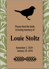 Memorial Bird Seed Packets with Green Foliage