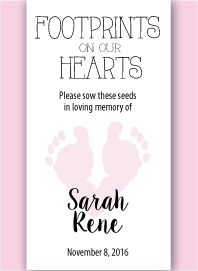 Baby Girl Infant Child Memorial Seed Packets – Footprints On Our Hearts