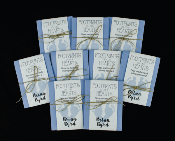 Baby Boy Infant Child Memorial Seed Packets – Footprints On Our Hearts