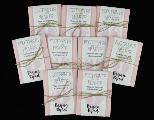 Baby Girl Infant Child Memorial Seed Packets – Footprints On Our Hearts