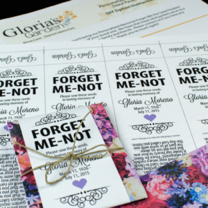 Do-It-Yourself Red and Purple Floral Memorial Forget Me Not Seed Packets