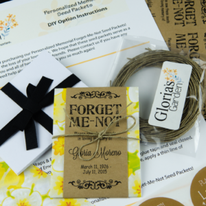 Do-It-Yourself Yellow Floral Forget Me Not Memorial Seed Packets
