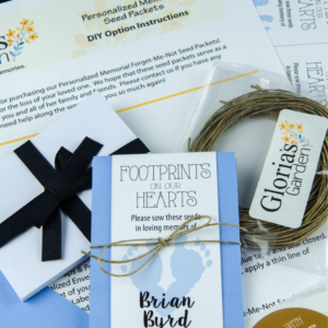 Do-It-Yourself Infant Child Memorial Footprints On Our Hearts Seed Packets