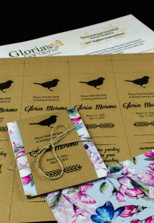Do-It-Yourself Memorial Bird Seed Packets