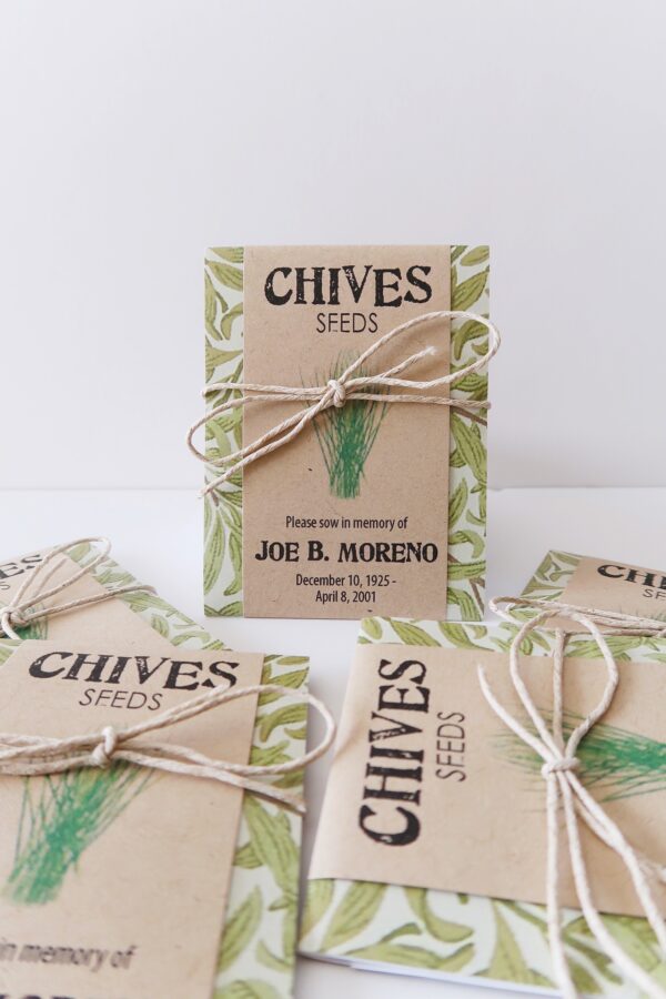 Personalized Memorial Chives Seed Packets